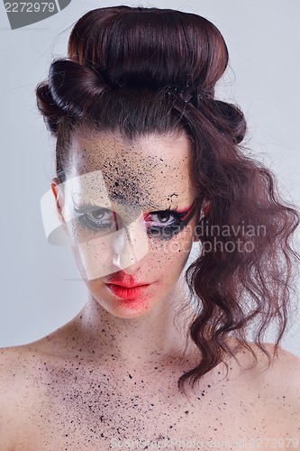 Image of Beautiful Woman with  Luxury Makeup