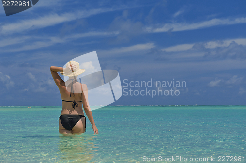 Image of happy woman at summer