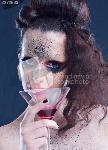 Image of Beautiful Woman with  Luxury Makeup