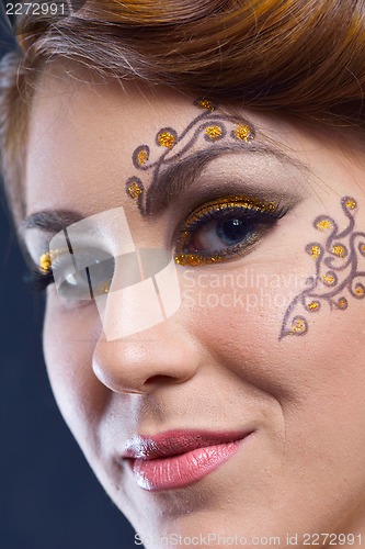 Image of Beautiful Woman with  Luxury Makeup