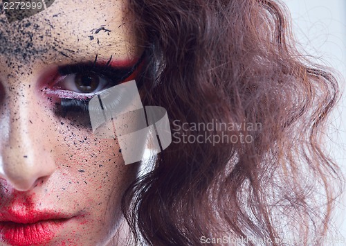 Image of Beautiful Woman with  Luxury Makeup