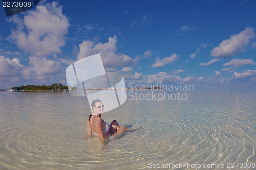 Image of happy woman at summer