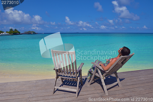 Image of happy woman at summer