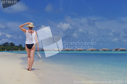 Image of happy woman at summer