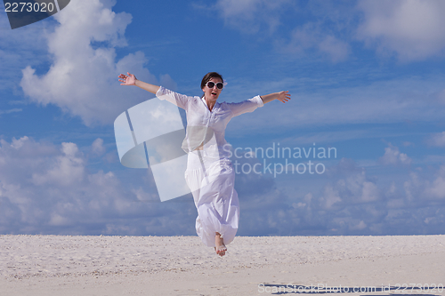 Image of happy woman at summer