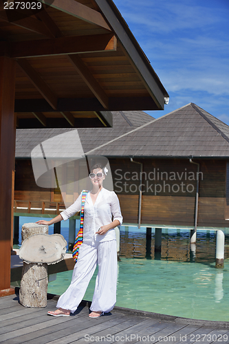 Image of happy woman at summer