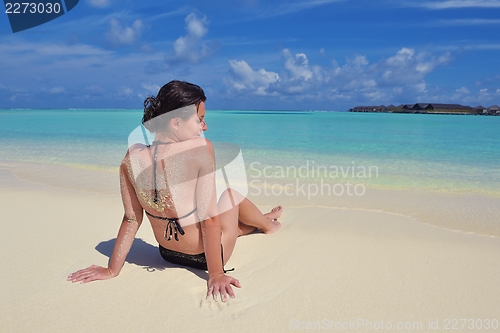 Image of happy woman at summer