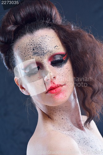 Image of Beautiful Woman with  Luxury Makeup