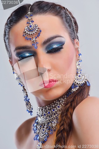 Image of Beautiful Woman with  Luxury Makeup