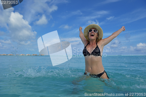 Image of happy woman at summer