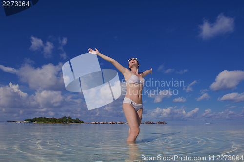 Image of happy woman at summer