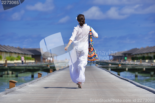 Image of happy woman at summer