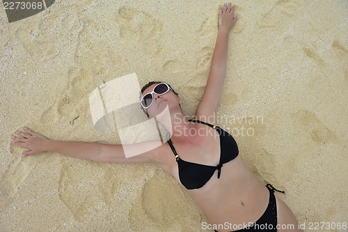 Image of happy woman at summer