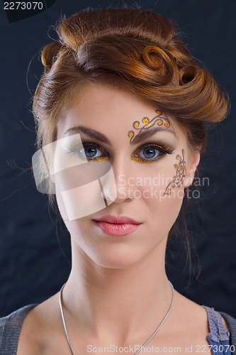 Image of Beautiful Woman with  Luxury Makeup