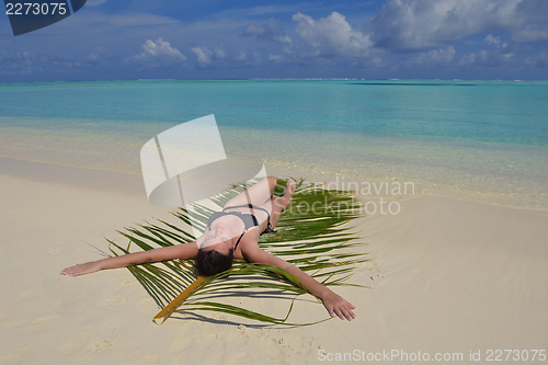 Image of happy woman at summer