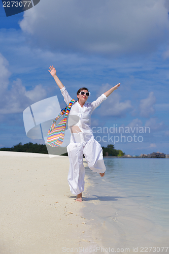 Image of happy woman at summer