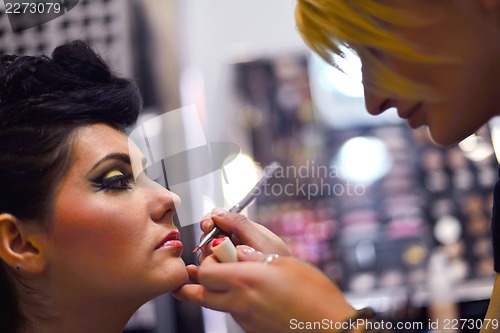 Image of Beautiful Woman with  Luxury Makeup