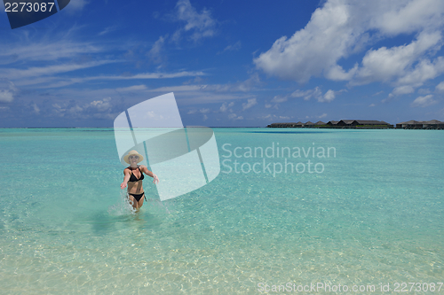 Image of happy woman at summer