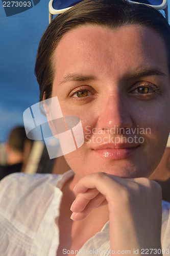Image of happy woman at summer