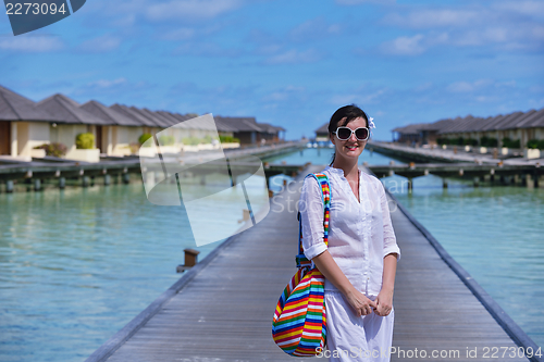 Image of happy woman at summer