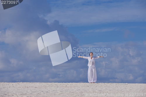 Image of happy woman at summer