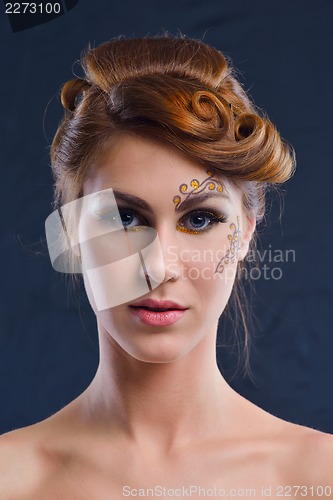 Image of Beautiful Woman with  Luxury Makeup