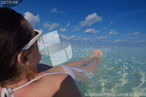 Image of happy woman at summer