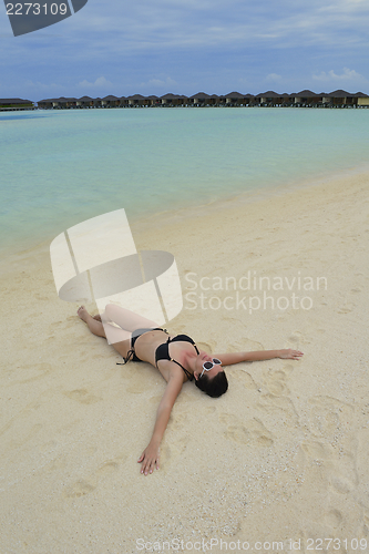 Image of happy woman at summer
