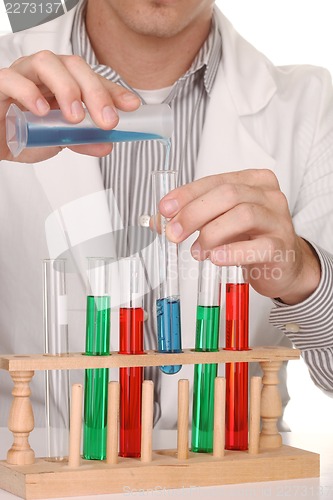 Image of Caucasian Scientist At Work Using the Scientific Method