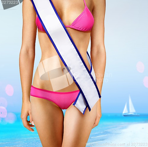Image of body with tape of beauty contest
