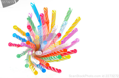 Image of multi color flexible straws