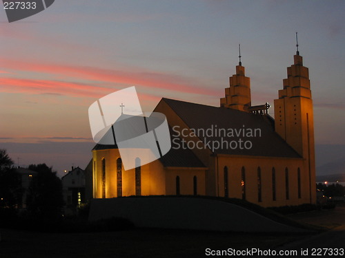 Image of Church at sunset