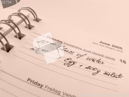 Image of Notepad with a list of diet food
