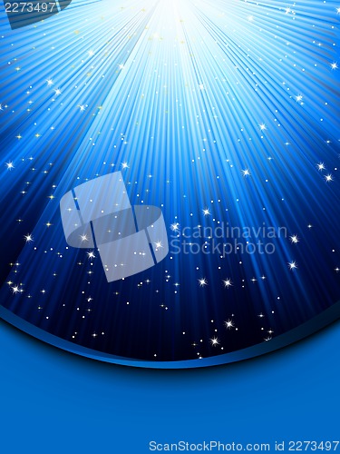 Image of Abstract blue background with stars. EPS 8