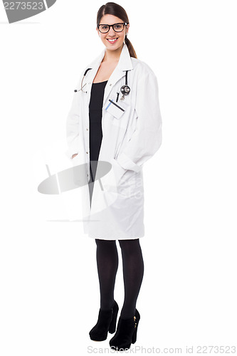Image of Bespectacled young female medical practitioner