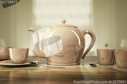 Image of teapot and teacups