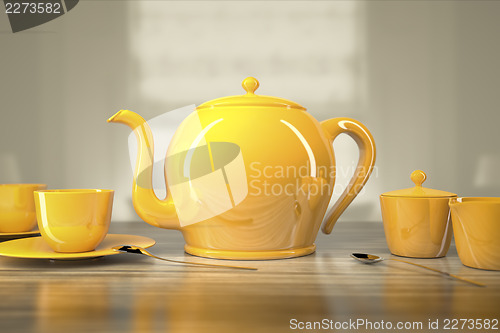 Image of teapot and teacups