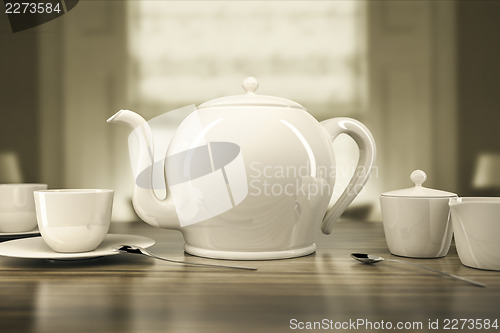 Image of teapot and teacups