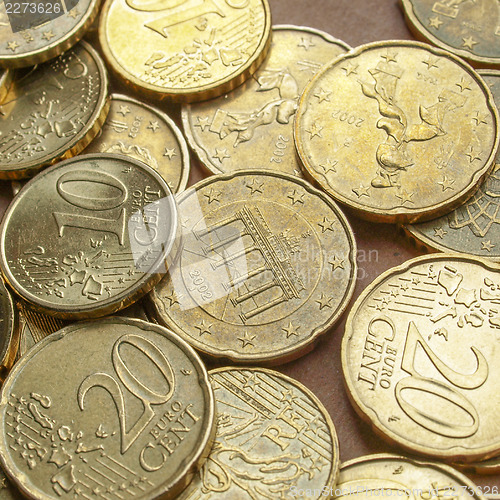 Image of Euro coins background