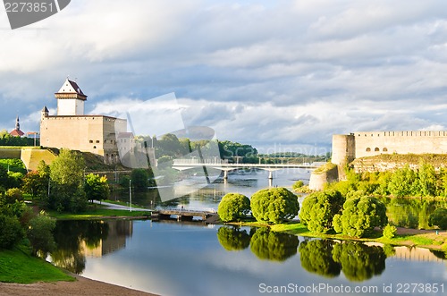 Image of Two towers on the border of Estonia and Russia