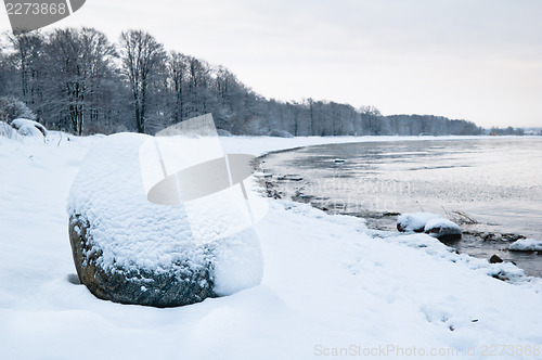 Image of winter landscape on the shore of the Sea