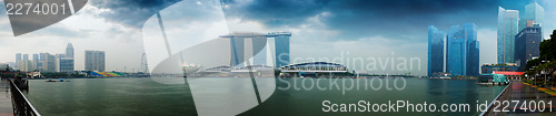 Image of Singapore skyline - hotels and offices with reflection panorama