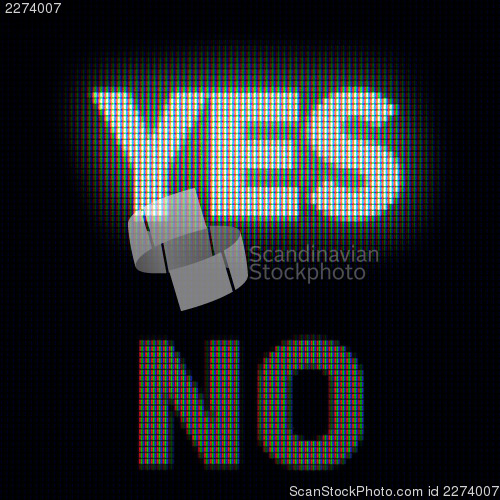 Image of Yes and no on computer screen. Confirm and rejection concept