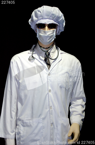 Image of Doctor over Black Background