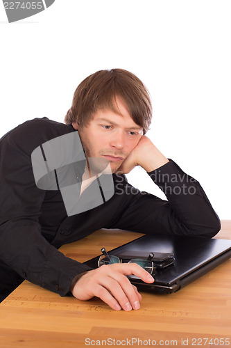 Image of Serene man thinking about a business idea