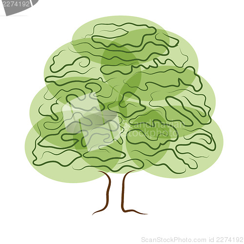 Image of stylized tree silhouette isolated on white background