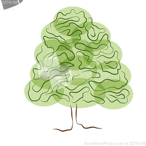 Image of stylized tree silhouette isolated on white background