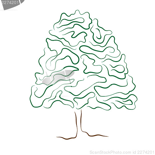 Image of stylized tree silhouette isolated on white background