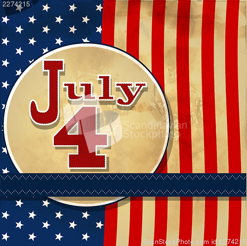 Image of American flag background with stars symbolizing 4th july indepen