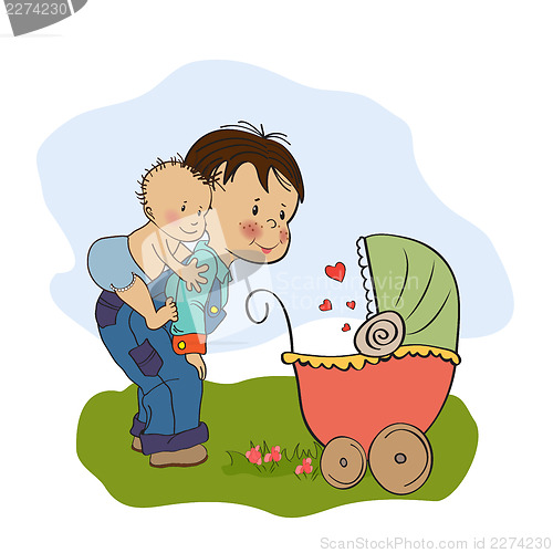 Image of little boy and his baby brother